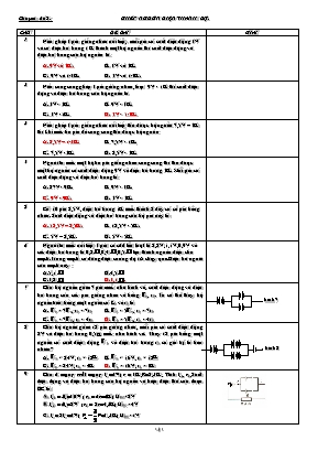 Bài tập Vật lý Lớp 11 - Chuyên đề 5 Ghép nguồn điện thành bộ